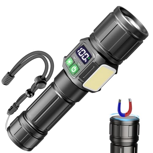 WholeFire LED Taschenlampe Aufladbar USB, Extrem Hell 10000 Lumens Taschenlampen, Wasserdichte Taschenlampe mit 9 Modi für Camping Innen Draussen Aktivitäten