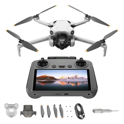 DJI Mini 4 Pro (DJI RC 2 Fernsteuerung), faltbare mini-Drohne mit 4K-Kamera, unter 249 g, 34 Minuten Flugzeit, 20 km Video-Übertragung