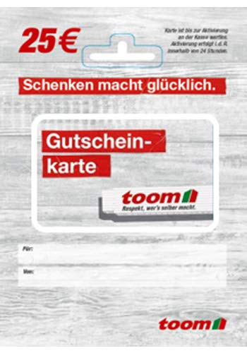 toom Baumarkt Gutscheinkarte 25€ - für Deutschland - per Post