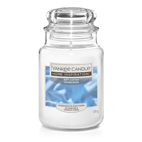 Yankee Candle Weiche Baumwolle – sauberer, beruhigender Duft von weichen, flauschigen Handtüchern direkt aus dem Trockner – groß.