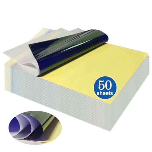 PIXESTT 50 Blätter Tattoo Papier, Stencil Papier für Tattoo-Transfer, 4-lagiges Design, Sie Können Eine Vielzahl von Mustern Selbst für Tattoo-Transfer Entwerfen, A4-Format A