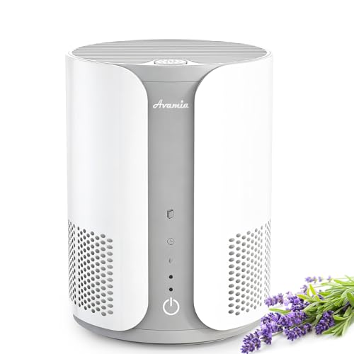 Avamia Luftreiniger mit H13 HEPA-Filter Aromatherapie-Diffusor, 3 Geschwindigkeitsstufen, Leise 22dB luftfilter zur Entfernung von Rauch, Pollen, Tierhaaren und Schuppen, Weiß