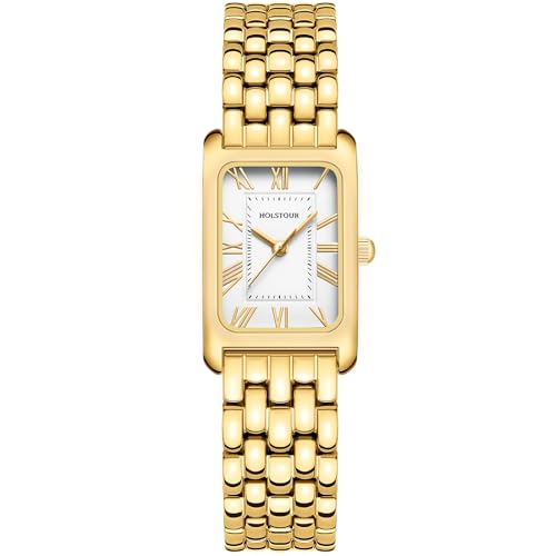 HOLSTOUR Golduhren für Damen Vintage-Zifferblatt im römischen Stil