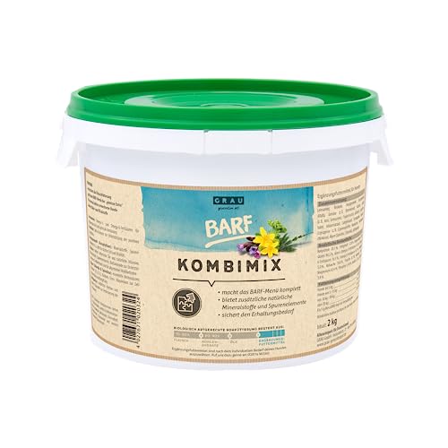 GRAU - das Original - BARF-KombiMix, Komplettmischung zum BARFEN, natürliche Rundumversorgung, 1er Pack (1 x 2 kg), Ergänzungsfuttermittel für Hunde