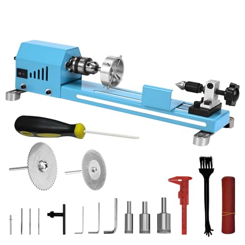 Winbomgo Mini-Holzdrehmaschine, Mehrzweck-Drehmaschine, Fräsdrehmaschine, Schneiden, Polieren, Profi-Tisch, Top-Drehmaschine Werkzeugsatz