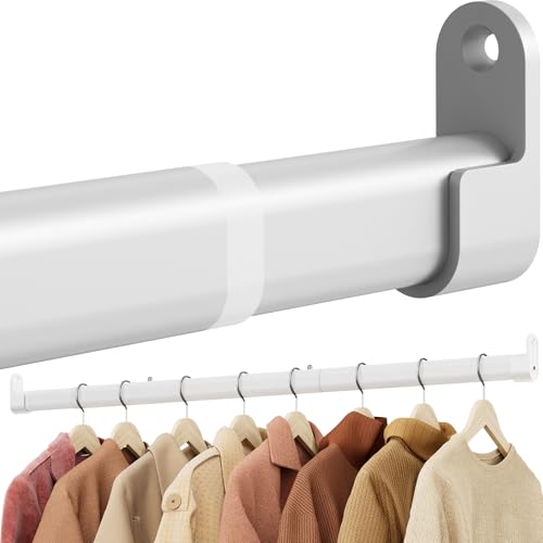 Mavivegue Kleiderstange Schrank, 42-100cm Oval Kleiderstange Ausziehbar 28mm,Kleiderstange Wandmontage für Schrank, Kleiderschrank, Waschküchen