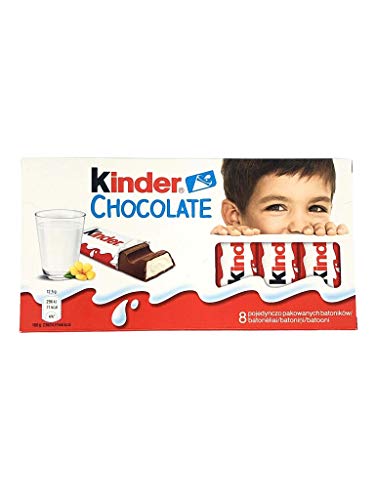 kinder Schokolade – Schokoriegel aus gefüllter Vollmilchschokolade – 1 Packung mit je 8 Einzelriegeln (8 x 12,5 g)