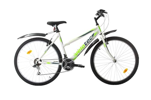 Multibrand PROBIKE 6th Sense 26 Zoll Mountainbike ALU 18 Gang, Mädchen-Fahhrad & Damen-Fahhrad geeignet ab 155 cm - 175 cm (Weiß Grün)
