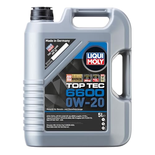 LIQUI MOLY Top Tec 6600 0W-20 | 5 L | Synthesetechnologie Motoröl | Art.-Nr.: 21441