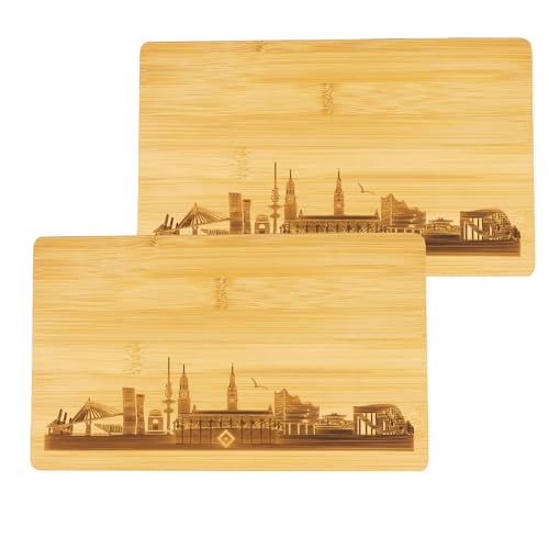 Hamburger SV HSV Frühstücksbrettchen Brettchen Stullenbrett 2er-Set ** Skyline **