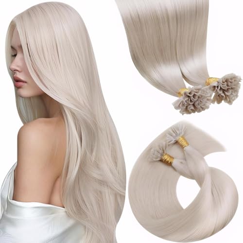 Laavoo Bondings Extensions Echthaar Blond Für Partys, Arbeit, Termine 50g 35 cm