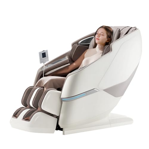 ROTAI Massagesessel 4D mit Doppelmotor, SL-Schiene & Zero-Gravity, Rückenheizung, Bluetooth-Lautsprecher – Tiefengewebe-Ganzkörpermassage für Zuhause