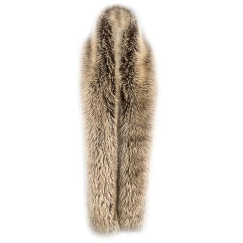 Harssidanzar Winter Warm Extra Große Kunstpelz Schal Kragen Weiche Fluffy Dicke Lange Schals Schal Wrap Für Damen KL603EU,Kamel