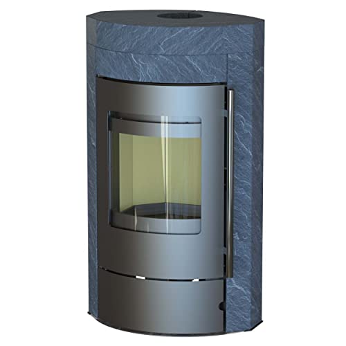 Thermia Ignis Mass Gussgrau Speckstein Automatik Kaminofen Speicherofen 150mm Abgasstutzen 7kw Holzfach massiv