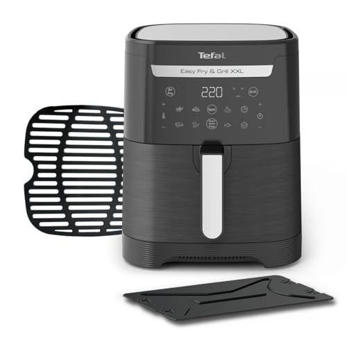 Tefal Easy Fry & Grill XXL Heißluftfritteuse 6,5 L – Airfryer mit Flexcook-Trennwand (XXL oder geteilt), 8 Programme, 80–220 °C, Druckguss-Grillplatte, fettarm frittieren, spülmaschinenfest EY8018