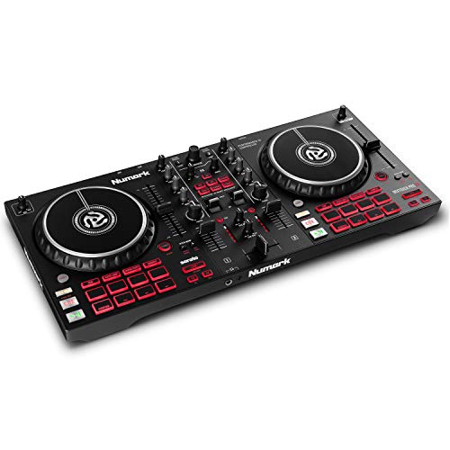 Numark Mixtrack Pro FX DJ Controller Pult mit 2-Deck Kontrolle, Integriertem Audio Interface, Jogwheel-Displays und Effektpaddeln, Serato DJ Enthalten