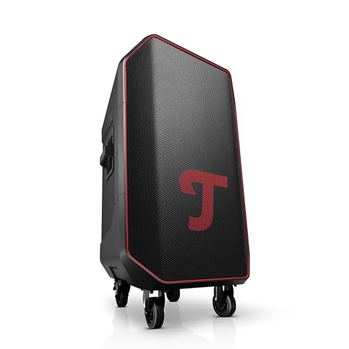 Teufel ROCKSTER 2 - Großer Bluetooth Lautsprecher - Mobiles Event Sound System mit Rollen, 440 W, mit Langer Akkulaufzeit, 380 mm Tieftöner, Schnellladefunktion, Robust Party Speaker