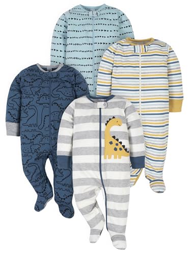 Gerber Baby - Jungen 4er-Pack Sleep 'N Play Baby and Kleinkind Strampler