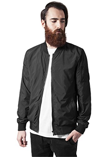 Urban Classics Herren Light Jacket Bomber Jacke, Schwarz, M EU