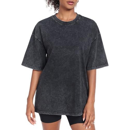Oversized Tshirt for Damen Rundhals Kurzärmeliges Tops Casual Lockere Basic Sommer Tee Shirts Bluse