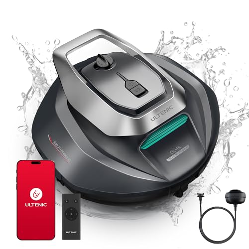 Ultenic Pooleco 10s Poolroboter, Poolroboter Akku mit 3 Motoren, 90Min, 80㎡, Fernbedienung und App-Steuerung, Automatisches Parken, Geeignet für alle Arten von Schwimmbadoberflächen