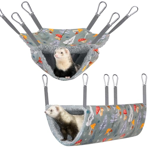 Hedgeink Frettchen Hängematte mit Tunnel – Hängebett & Spieltunnel für Kleintiere wie Hamster, Meerschweinchen, Ratten, Chinchilla – Käfig Zubehör zum Schlafen und Spielen