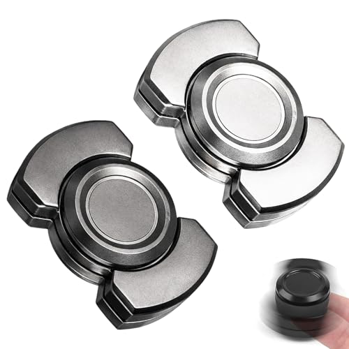 Fidget Spinner, Stressabbau Erwachsene, 2 Stück Hand Spinner für Konzentration und Stress Relief, Fidget Slider Erwachsene für Büro und Unterwegs