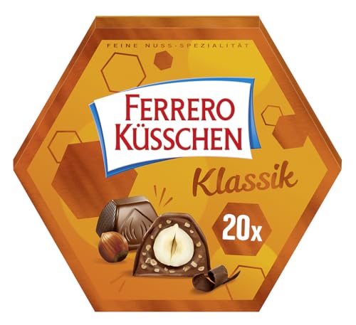 Ferrero Küsschen Klassik – Knackig geröstete Haselnuss umhüllt von feiner Schokolade – Pralinen zu Ostern – Ostergeschenk – 1 Packung à 20 Einzelpralinen