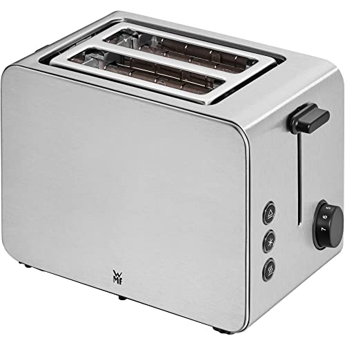 WMF Stelio Toaster 2 Scheiben Edelstahl, Doppelschlitz Toaster mit Brötchenaufsatz, Bagel-Funktion, 7 Bräunungsstufen, 900 W, edelstahl matt