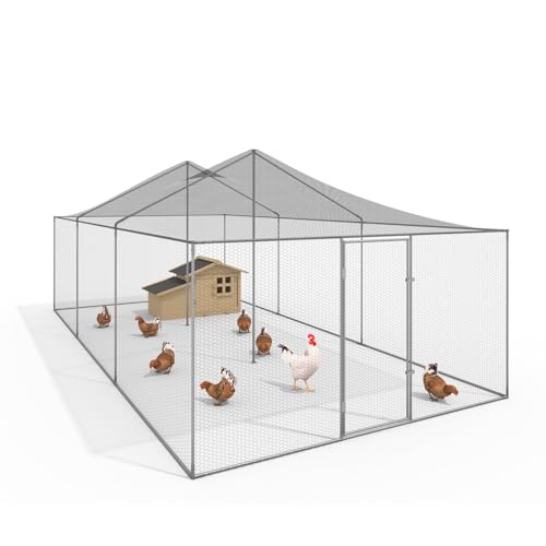 IDMarket - Voliere 18 m² Gitterpark 6 x 3 M Hühnergehege für Hinterhoftiere