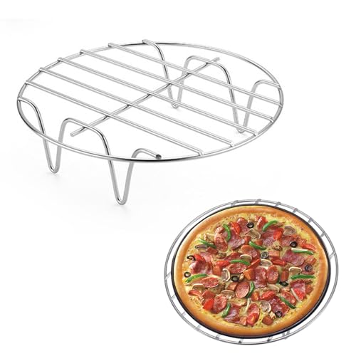 Ofengrillregal - Runde Edelstahlkochschale, Luftfritteuse -Wärmeeinsatz | Spülmaschine Sichere Küchennetz, Schnellkochtopf Lebensmittelständer, Pizza -Fisch - -Schweinefleisch -Backplatte, Hei