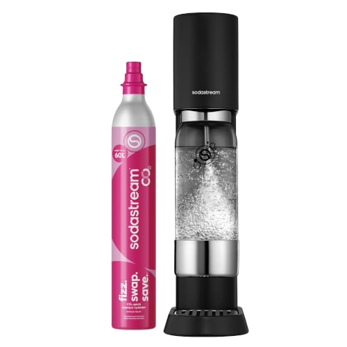 SodaStream ENSO Wassersprudler -1L Sprudlerflaschen & CO2-Zylinder, Schwarz