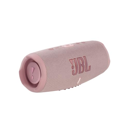JBL Charge 5 Bluetooth-Lautsprecher in Pink – Wasserfeste, portable Boombox mit integrierter Powerbank – Eine Akku-Ladung für bis zu 20 Stunden kabellosen Musikgenuss