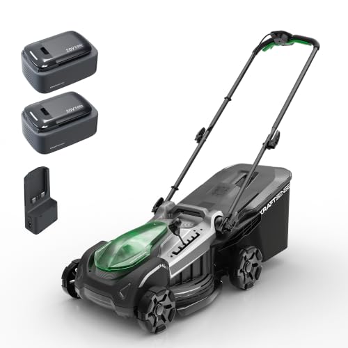 40V Akku-Rasenmäher mit Radantrieb, 43 cm Schnittbreite, bürstenloser Motor, Rasenmäher mit Akku inkl. 2X 5,0 Ah Akkus & Ladegerät, 2-in-1 Mulchmäher & Fangen, für mittelgroße Gärten