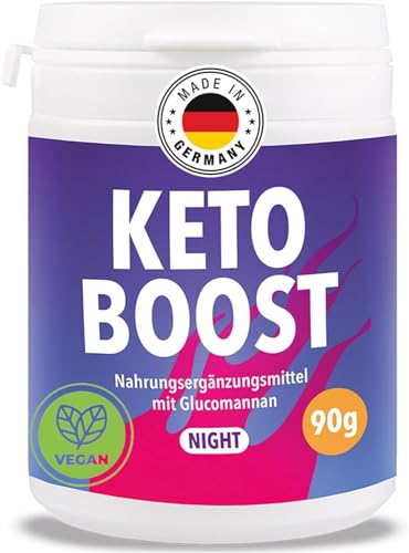 Keto Burn Night Original 90g Pulver koffeinfrei mit Glucomannan & Chrom - Entspricht ca. 180 Kapseln - Ketoform Pro