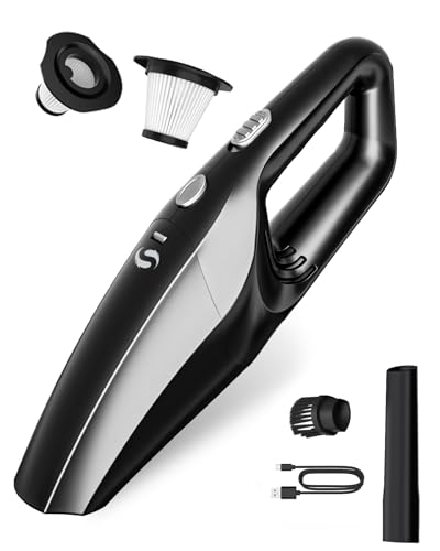 SERVOMASTER Handstaubsauger Akku kabellos, Auto Staubsauger Wiederaufladbar, Mini Staubsauger mit Waschbar HEPA-Filter, für Männer und Frauen, für Auto Haus Büro