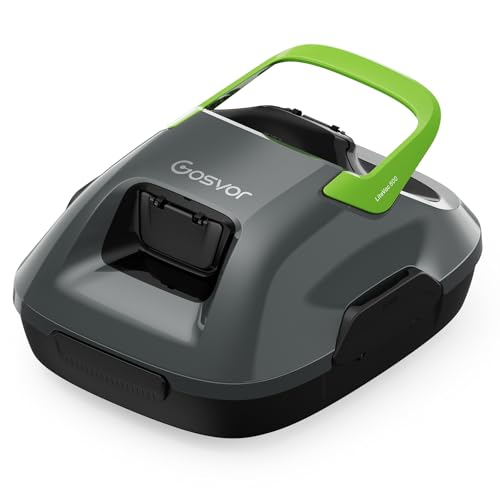 (Upgrade) Gosvor Poolroboter Akku, Bis zu 7200 LPH Effiziente Reinigung mit Power-Clean-Modus, Bis zu 90 Min., 3,4 KG Leicht, Einfach zu Bedienen & Warten, Poolsauger für Flache Böden bis 80㎡, Grün