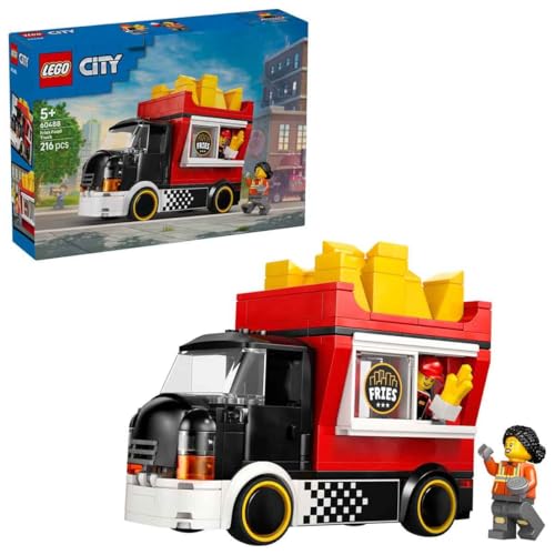 LEGO City Pommes-Truck 60488 | Spielzeug ab 5 Jahren für Jungen, Fahrzeug Modellbau mit Verkaufsbereich, 2 Minifiguren und Zubehör, Geschenk, 216 Teile