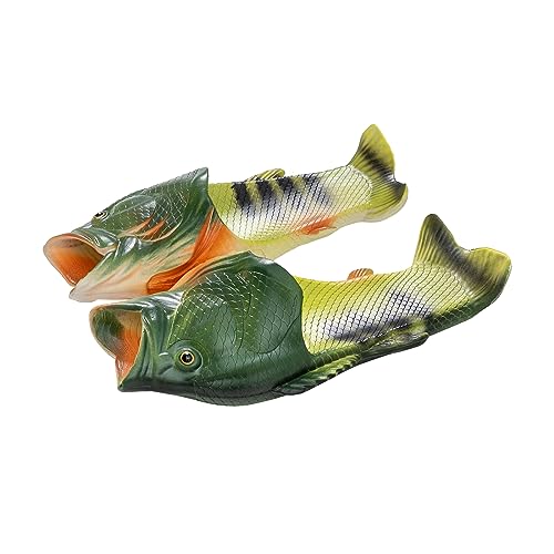 TUOJINRUIDA Fisch Schlappen Unisex Lustig Badelatschen für Herren oder Damen Funny Hausschuhe Latschen für Strandhaus Dusche Entspannte Stunden Am Pool, Spaziergänge Im Freien 42-43