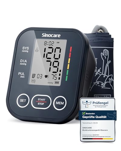 Blutdruckmessgerät Oberarm, Vollautomatisches Blutdruck Messgerät für Zuhause, Blutdruckmessgerät Große Manschette, sinocare Blood Pressure Monitor
