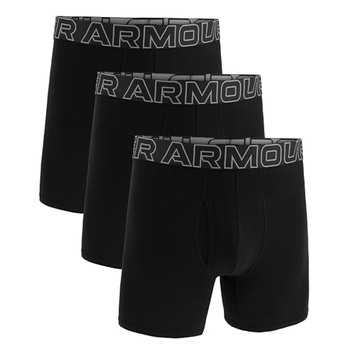 Under Armour Herren Boxershorts aus Performance-Baumwolle im 3er-Pack, 15 cm Beinlänge – atmungsaktiv, feuchtigkeitsableitend, weiches Tragegefühl, ganztägiger Komfort