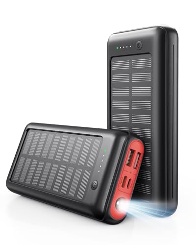 Solar Powerbank 27000mAh, 22,5W PD20W Power Bank Schnell Aufladende