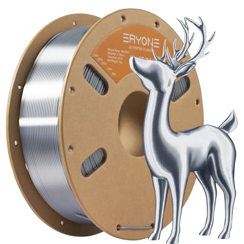 ERYONE Ultra Silk PLA Filament voor 3D Druker, 1.75mm+/-0.03mm, 1kg/Spool, Silber