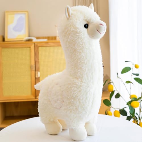 TaimeiMao Alpaka Alpaka Kuscheltier,25cm Stand Alpaka Stofftier Plüschtier,Kuscheltier Alpaka Plüsch für Kinder Mädchen LiebhaberKuscheltier, 25cm Stand Plüschtier für Kinder Mädchen Liebhaber (Weiß)