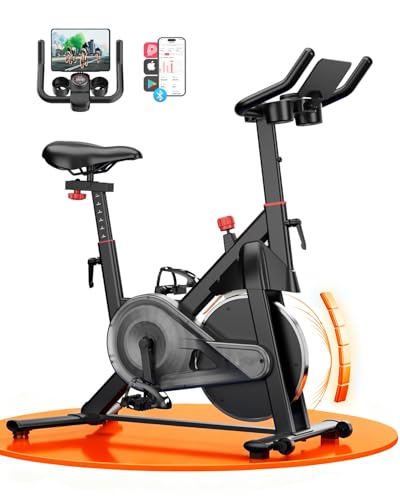Copant Heimtrainer Fahrrad mit Verstellbarem Magnetwiderstand, Ergometer Hometrainer für Zuhause 136kg mit Tablet-Halter, Hometrainer Fahrrad mit App, Indoor Fitnessbike für das Fitnessstudio zu Hause