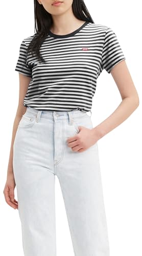 Levi's Damen Perfect Tee Raita Stripe Caviar L