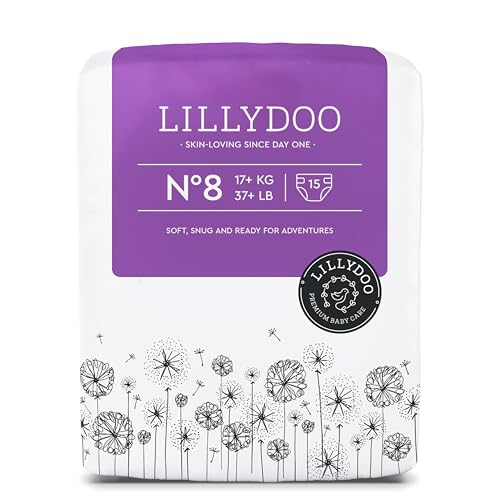 LILLYDOO hautfreundliche Windeln, Größe 8 (17+ kg), 15 Stück
