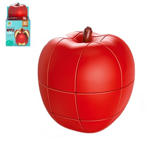Zauberwürfel,3D Apfelförmige Fruchtwürfel Magic Speed Cube，Speziell Geformter Puzzlewürfel zur Entwicklung von Intelligenz und Geschicklichkeit (Apple)