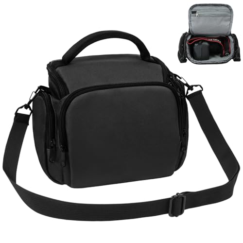 Ainiv Kameratasche, Spiegelreflex DSLR SLR Fototasche, Kamera Tasche zum Umhängen Kompatibel für Canon Nikon Sony SLR/DSLR Kamera Objektive und Zubehör Wasserdicht, Schwarz