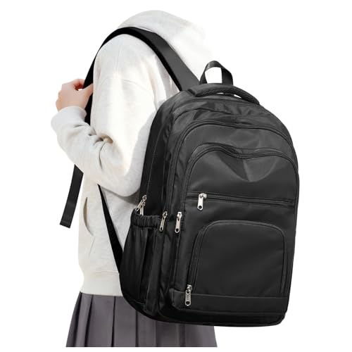 VGCUB Schulrucksack Teenager Mädchen Schultasche Jungen Rucksack Damen Wasserdicht Arbeitsrucksack Herren Laptop Rucksack Uni für Die Schule School Bag Backpack Women Casual Daypacks Schwarz